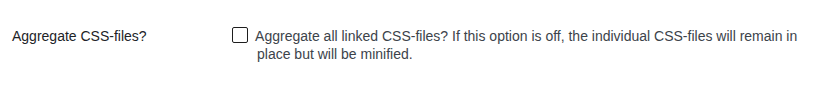 Autoptimize Aggregate CSS-files setting and explanatory text