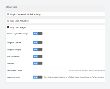 a3 Lazy Load image settings