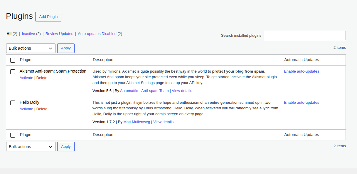 WordPress plugins list for auditing frontend performance impact