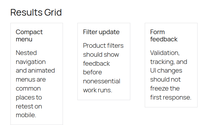 WordPress results grid that can become expensive to redraw