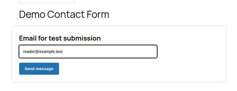 Demo contact form used to retest a lead path after INP cleanup