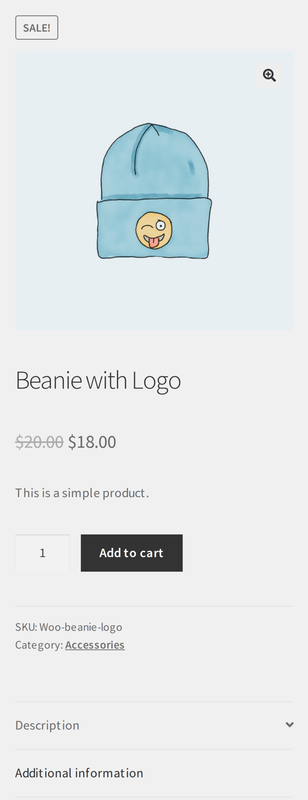 Mobile product page with visible image, price, and add-to-cart controls