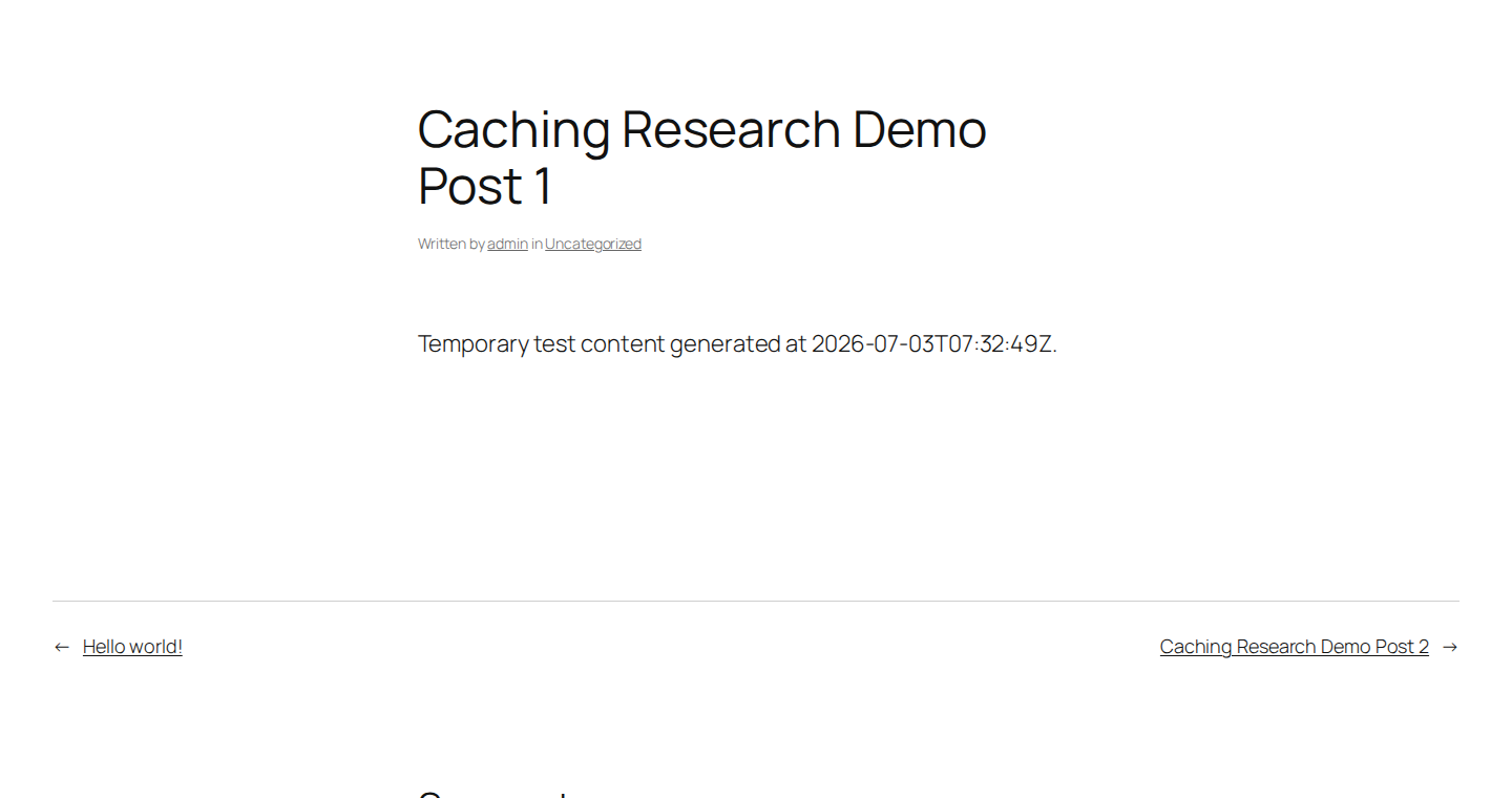Public WordPress post suitable for full-page caching