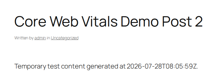 WordPress post heading area that could become the LCP element