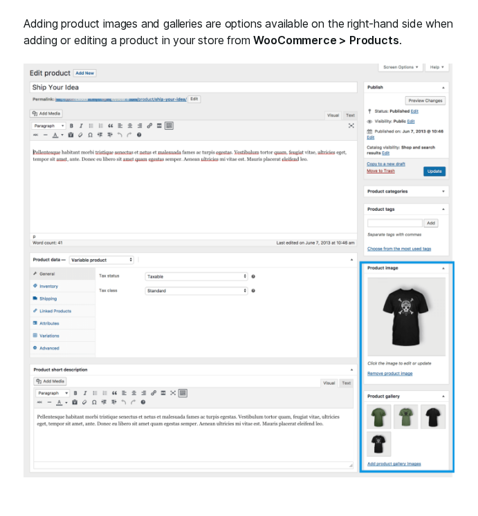 Product image gallery showing image weight considerations