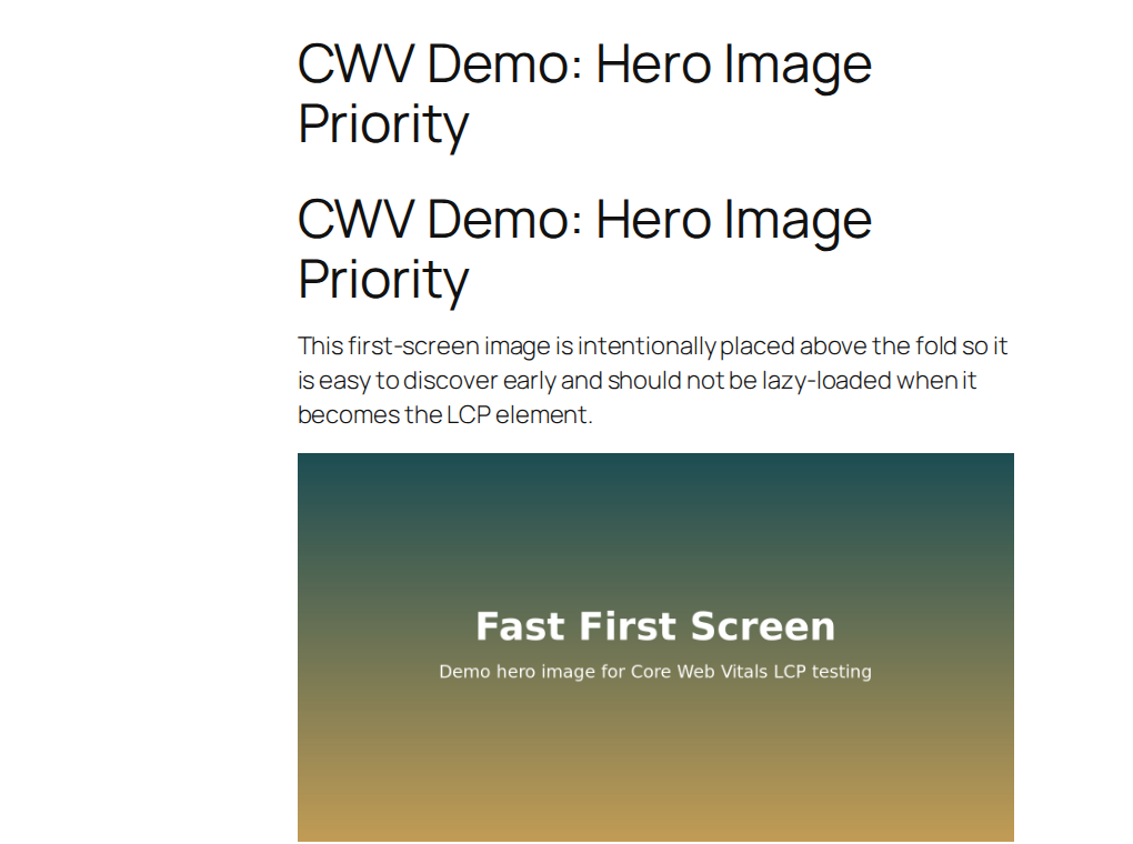 WordPress editor with a first-screen hero image above the fold