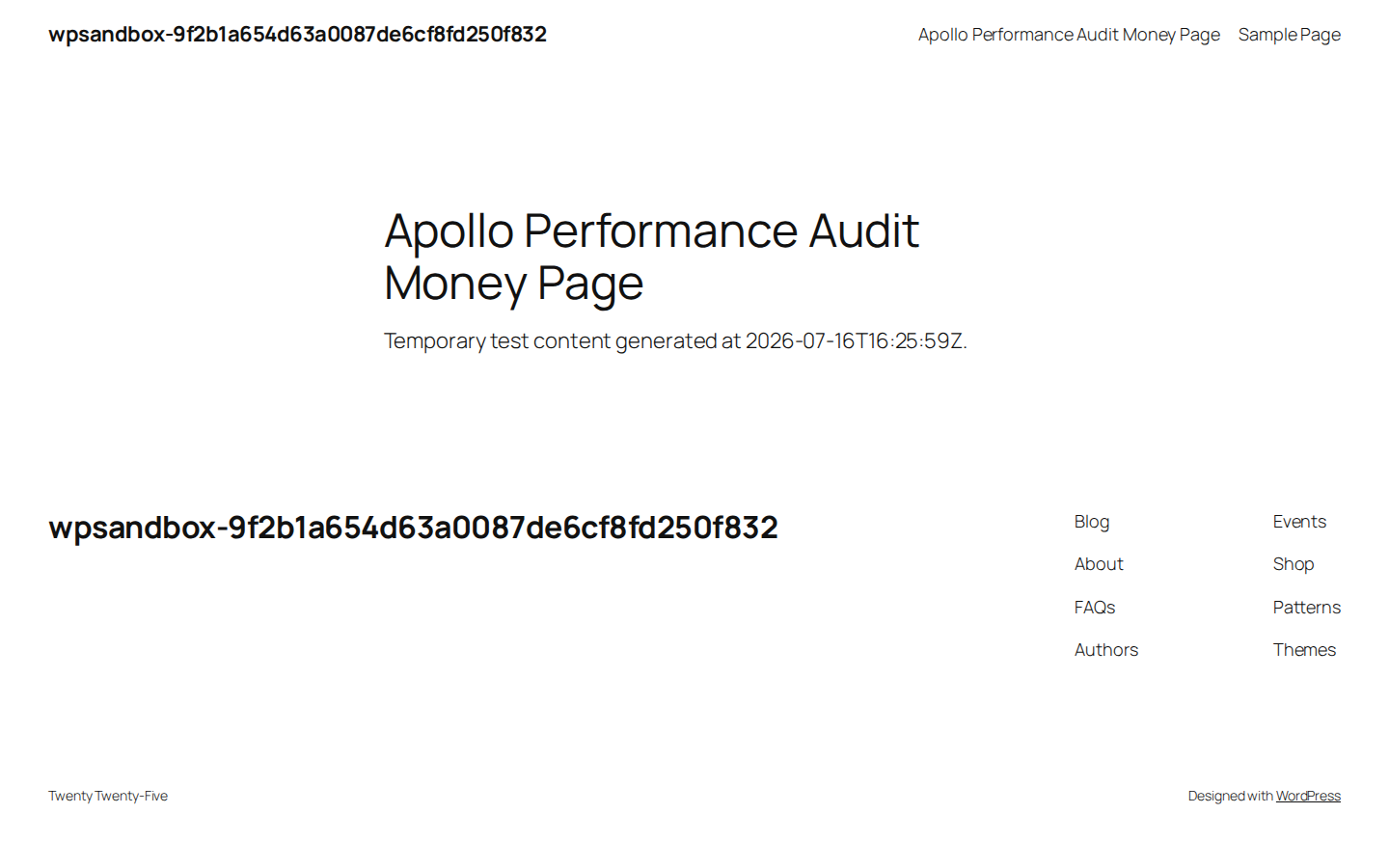 First viewport of a WordPress page used to identify likely LCP content