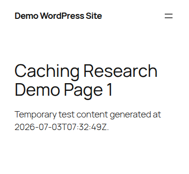 Mobile WordPress page check after cache setup