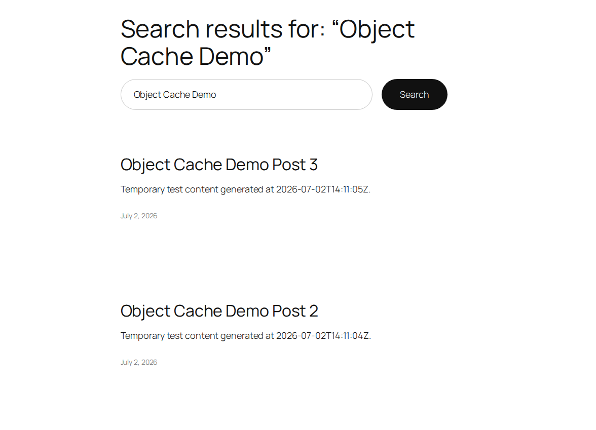WordPress frontend search results as a dynamic request
