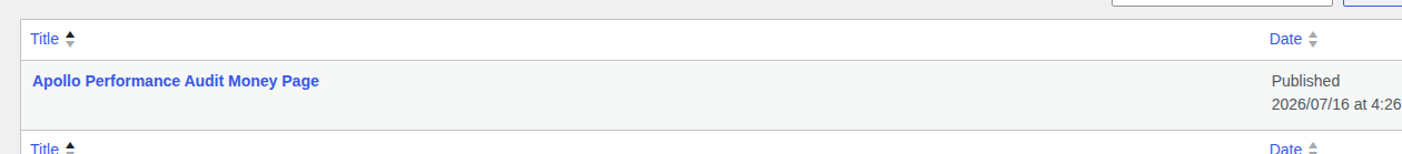 WordPress pages list used as context for tracking one performance change at a time