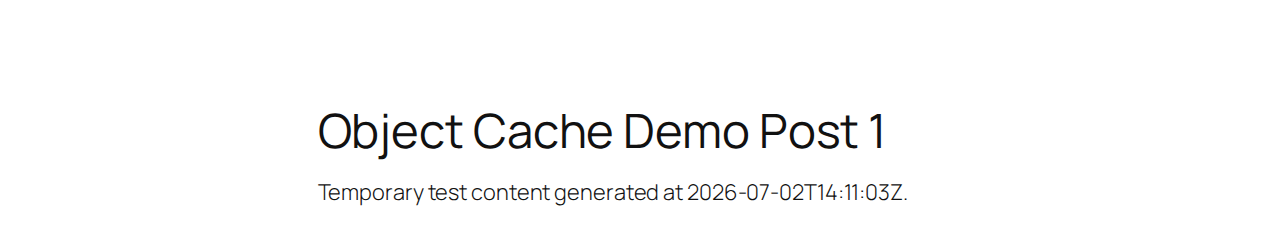 Simple WordPress post where page cache may be enough