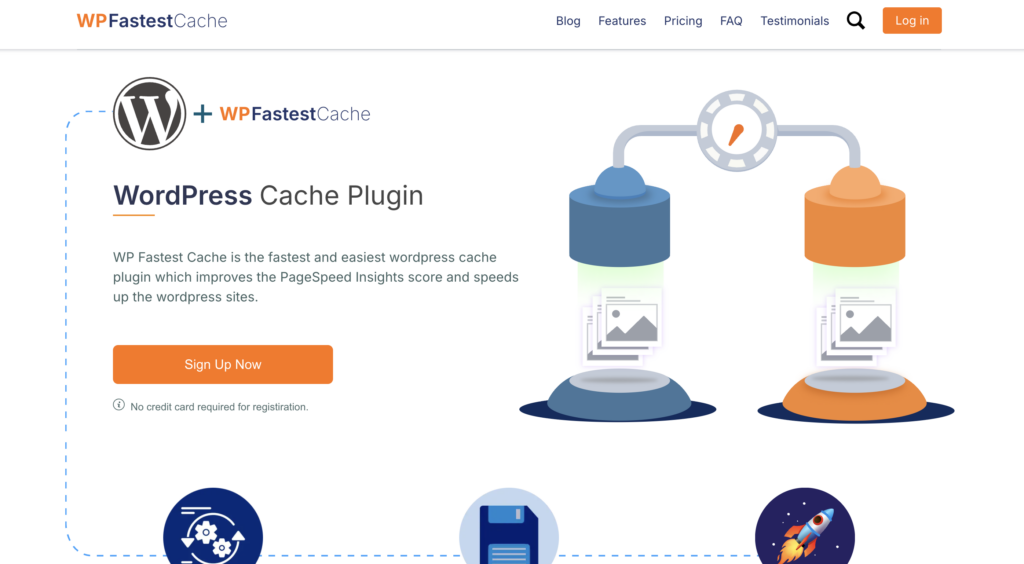 WP Fastest cache homepage
