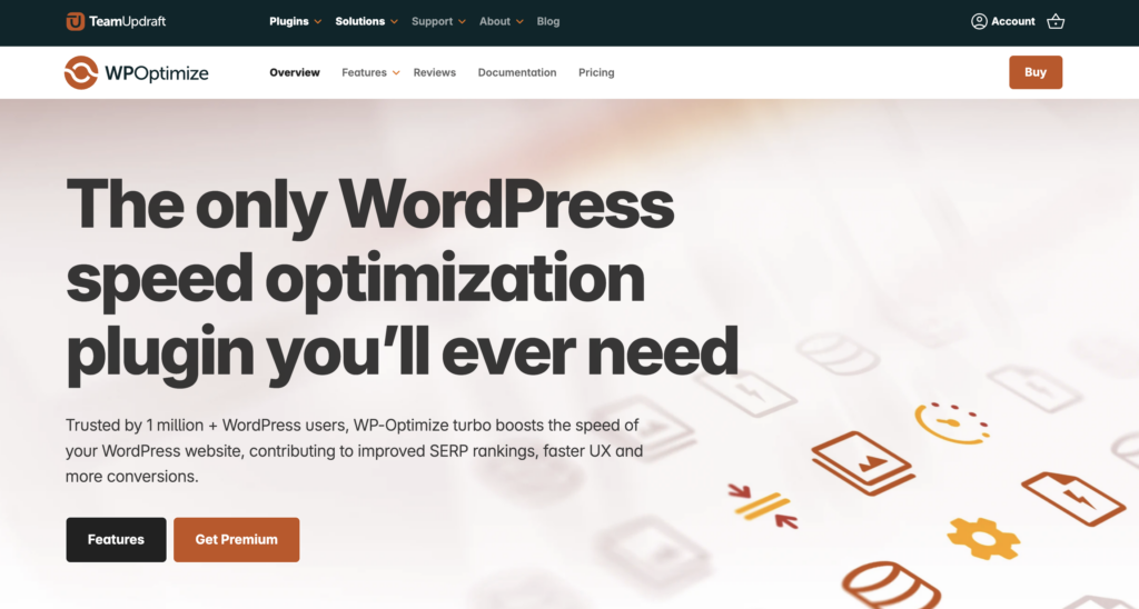 WP-Optimize homepage