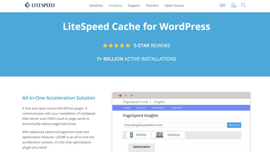 litespeed cache homepage