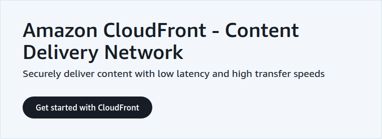 Amazon CloudFront content delivery network homepage